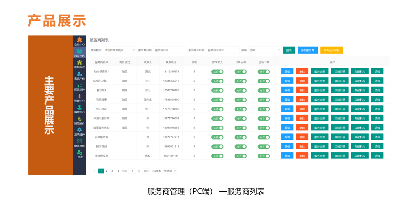 智慧居家養(yǎng)老-服務(wù)商管理